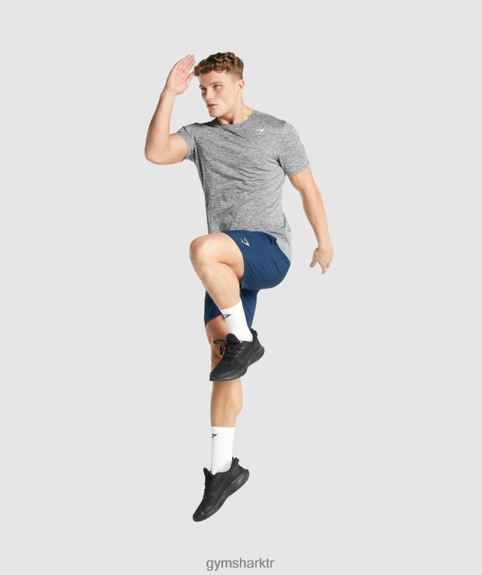 varış marl t-shirt 8H4J02698 Gymshark Giyim erkekler kömür marnı