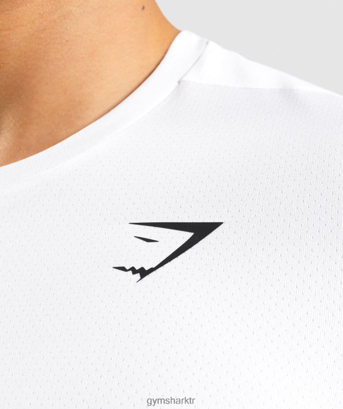 varış tişörtü 8H4J02581 Gymshark Giyim erkekler beyaz