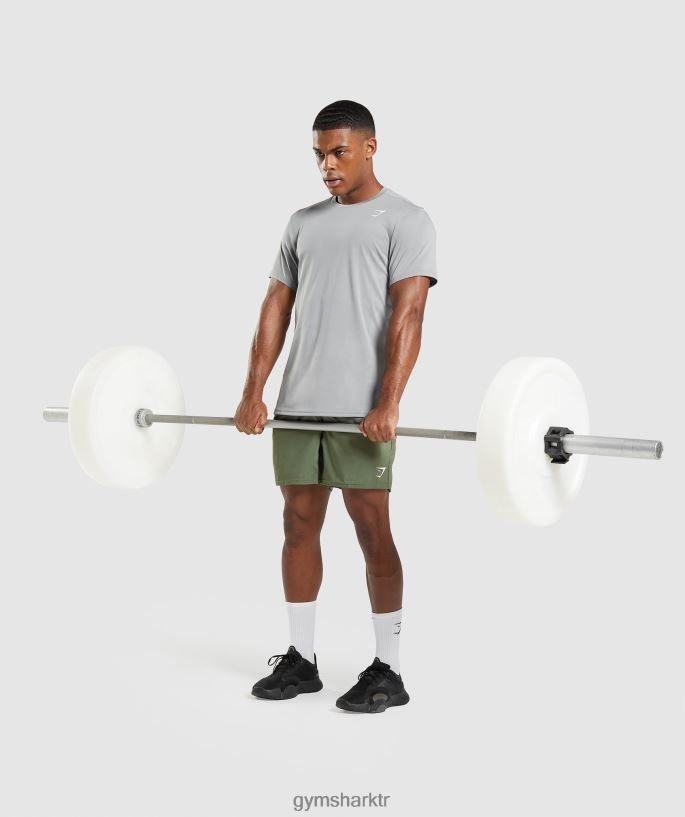 varış tişörtü 8H4J02683 Gymshark Giyim erkekler dumanlı gri