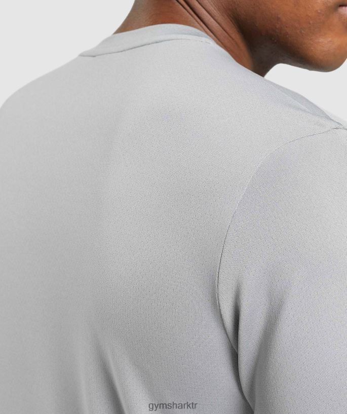 varış tişörtü 8H4J02683 Gymshark Giyim erkekler dumanlı gri