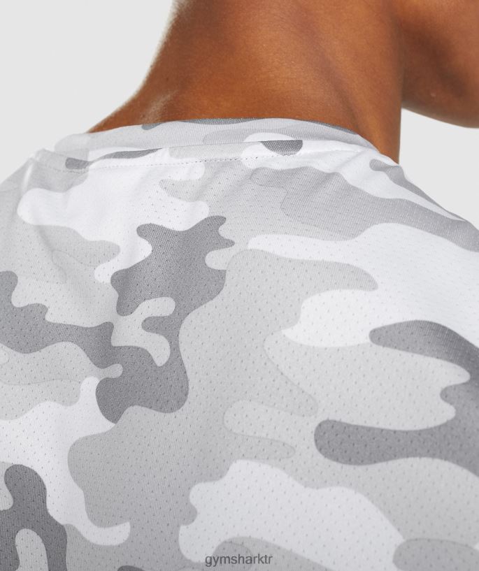 varış tişörtü 8H4J02724 Gymshark Giyim erkekler açık gri baskı