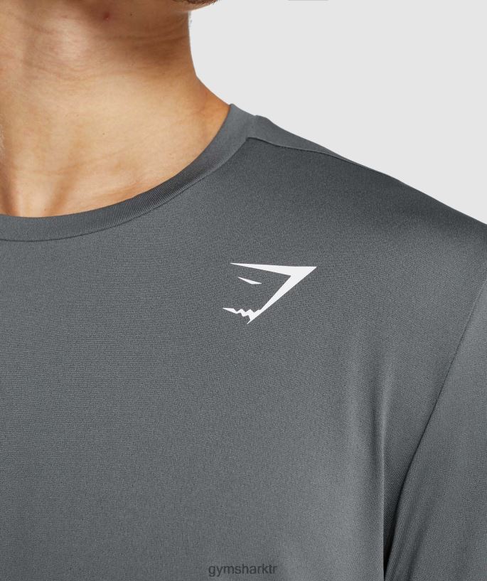 varış tişörtü 8H4J02743 Gymshark Giyim erkekler odun kömürü