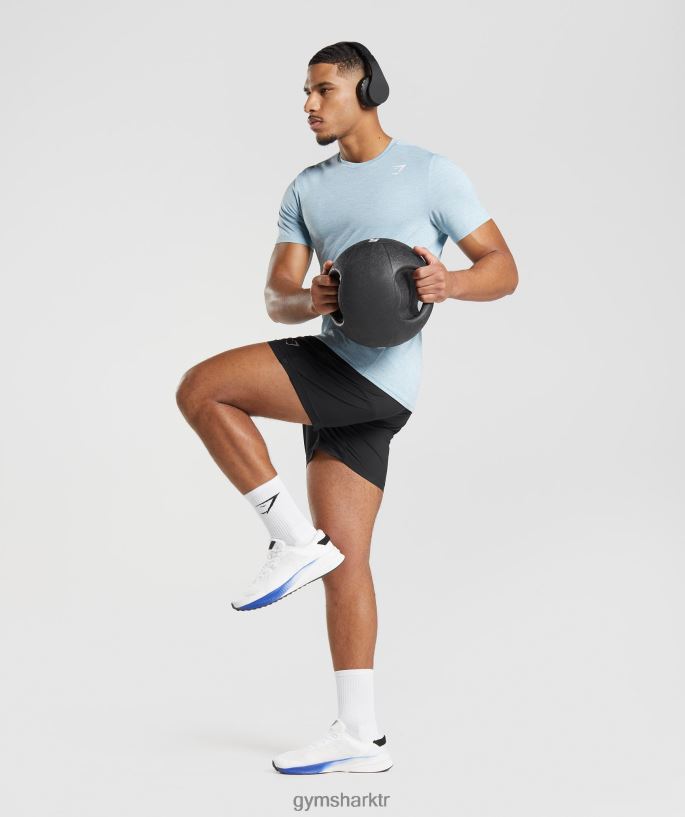 varış tişörtü 8H4J02767 Gymshark Giyim erkekler buzdağı mavisi/buzlu mavi kırçıllı