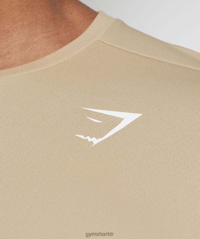 varış tişörtü 8H4J02785 Gymshark Giyim erkekler kızarmış kahverengi