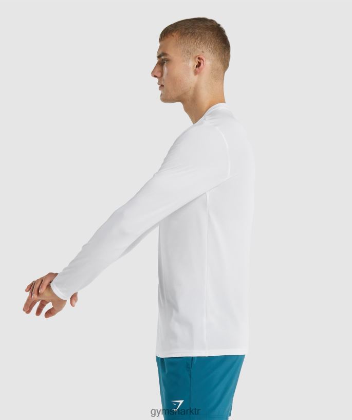 varış uzun kollu tişört 8H4J02649 Gymshark Giyim erkekler beyaz