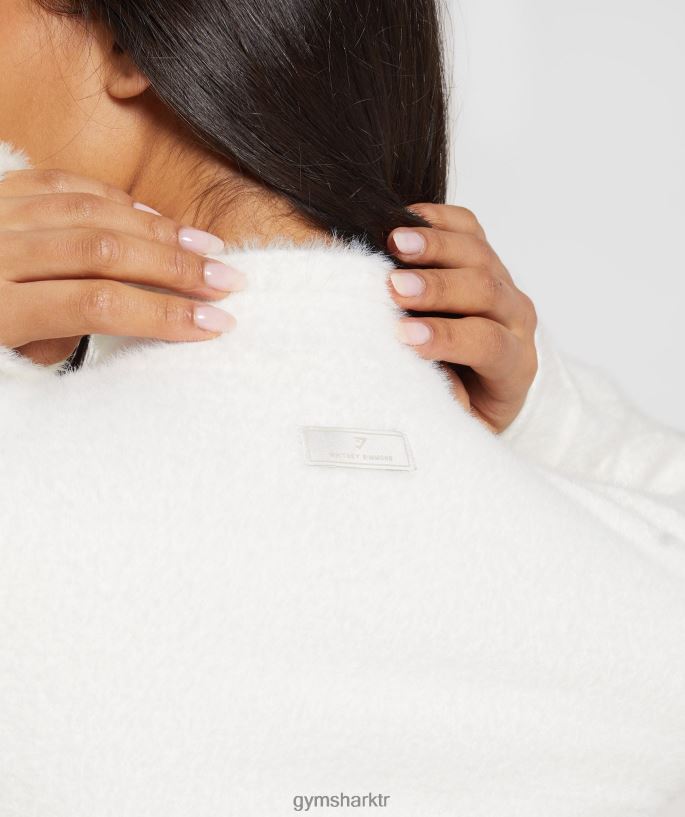 whitney kirpik örgü ceket 8H4J02409 Gymshark Giyim kadınlar ışıklık beyaz