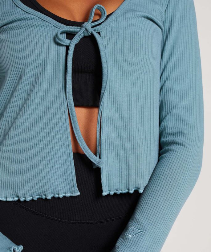 duraklama hırka 8H4J02373 Gymshark Giyim kadınlar kömürleşmiş mavi