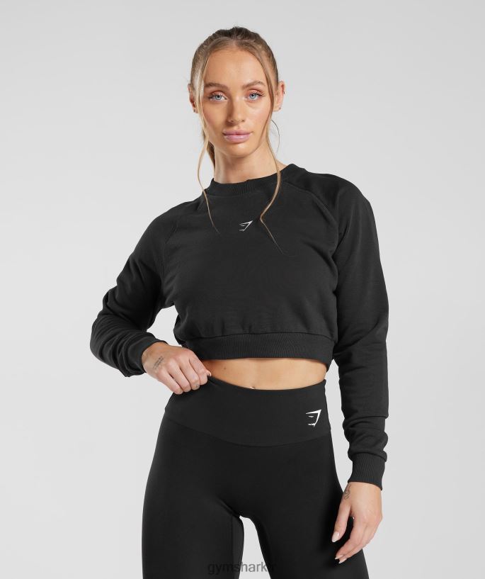 eğitim kırpılmış kazak 8H4J02351 Gymshark Giyim kadınlar siyah