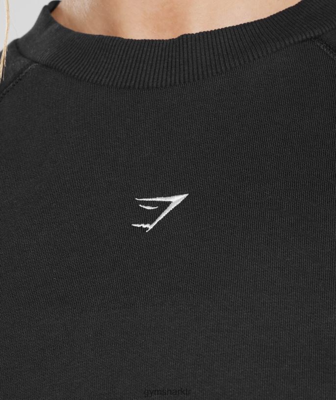 eğitim kırpılmış kazak 8H4J02351 Gymshark Giyim kadınlar siyah