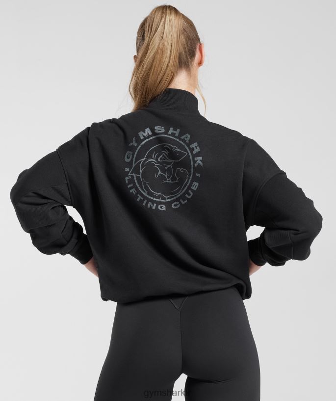 eski 1/4 fermuarlı sweatshirt 8H4J02412 Gymshark Giyim kadınlar siyah