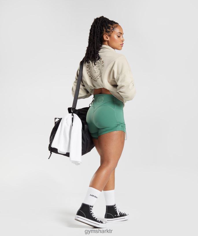 eski yıkanmış sweatshirt 8H4J02399 Gymshark Giyim kadınlar çakıl grisi