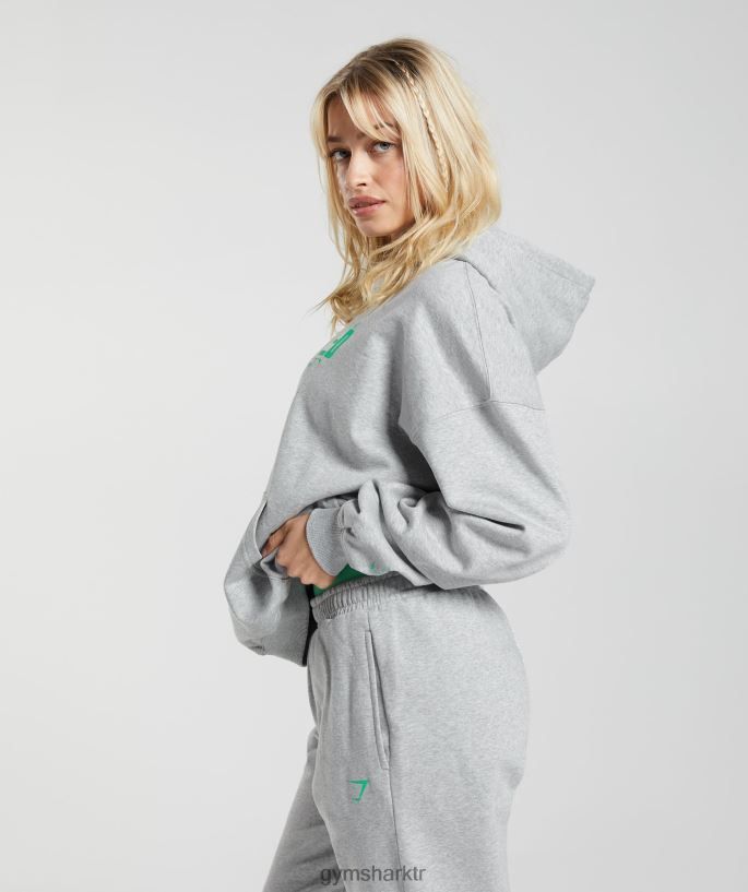 maksimize edilmiş kapüşonlu svetşört 8H4J02360 Gymshark Giyim kadınlar açık gri marn