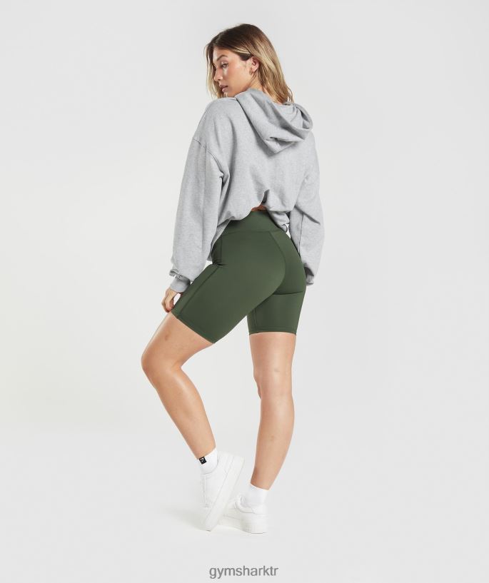 bisiklet şortlarını yükseltmek 8H4J0272 Gymshark Giyim kadınlar yosun zeytin
