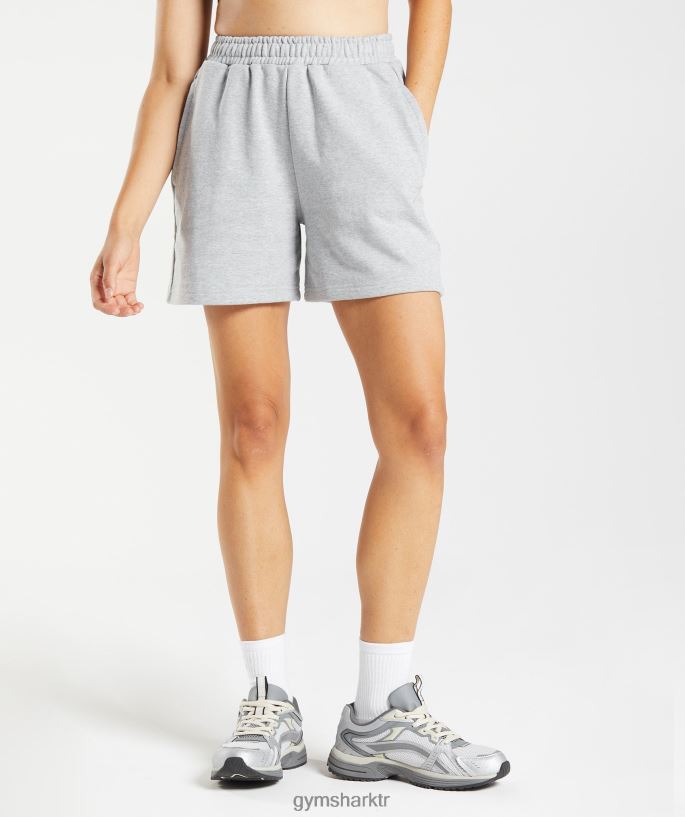 dinlenme günü eşofmanı şort 8H4J0258 Gymshark Giyim kadınlar açık gri çekirdekli marn