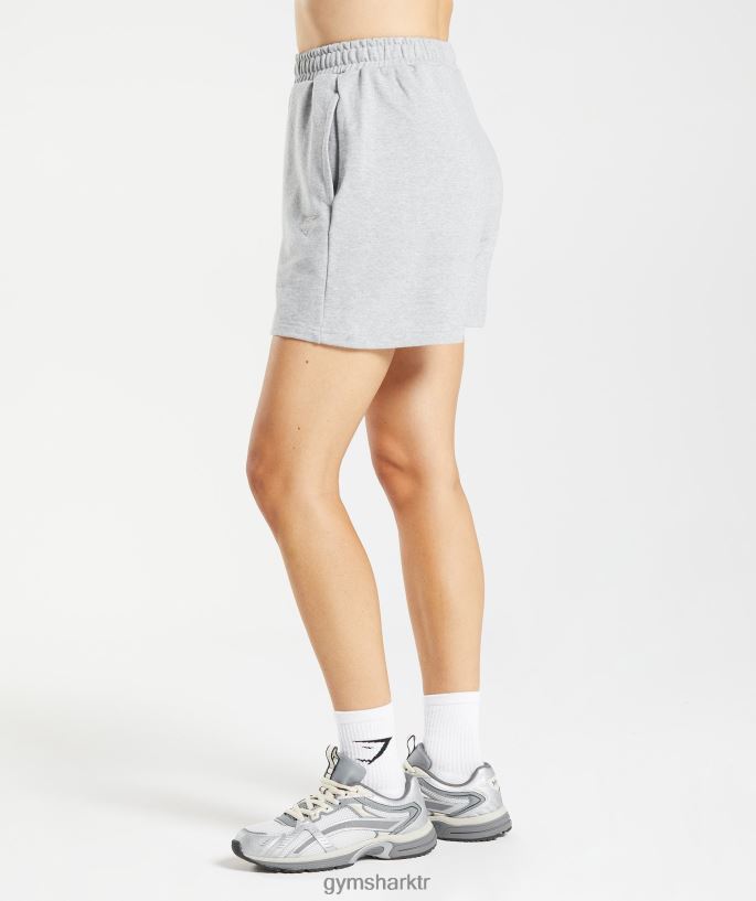 dinlenme günü eşofmanı şort 8H4J0258 Gymshark Giyim kadınlar açık gri çekirdekli marn