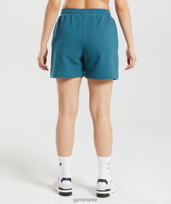dinlenme günü eşofmanı şort 8H4J0259 Gymshark Giyim kadınlar çelik mavisi marn