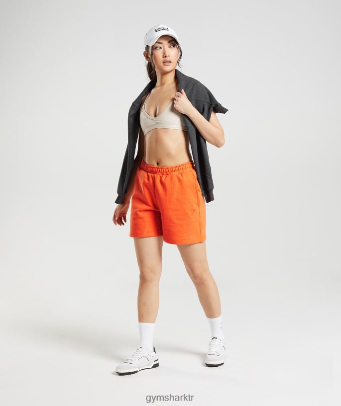 dinlenme günü eşofmanı şort 8H4J0263 Gymshark Giyim kadınlar parlak turuncu marn