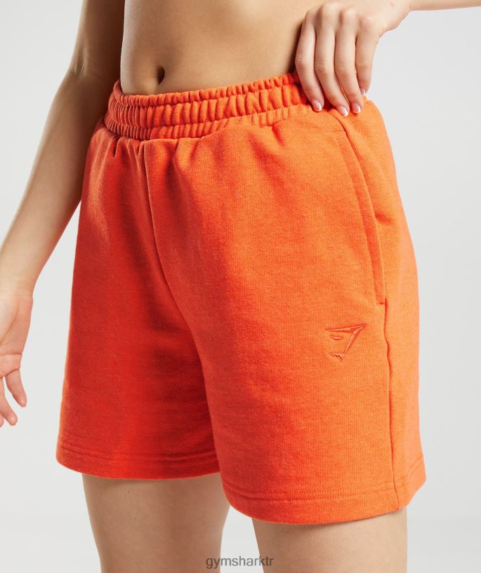 dinlenme günü eşofmanı şort 8H4J0263 Gymshark Giyim kadınlar parlak turuncu marn