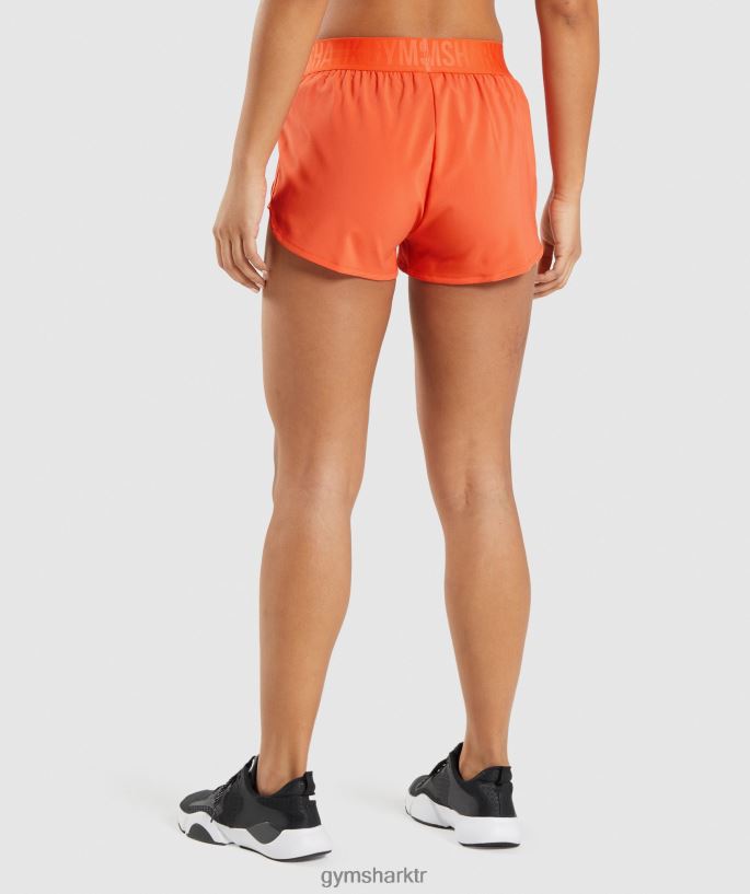 eğitim bol kesim şort 8H4J0280 Gymshark Giyim kadınlar papaya portakalı