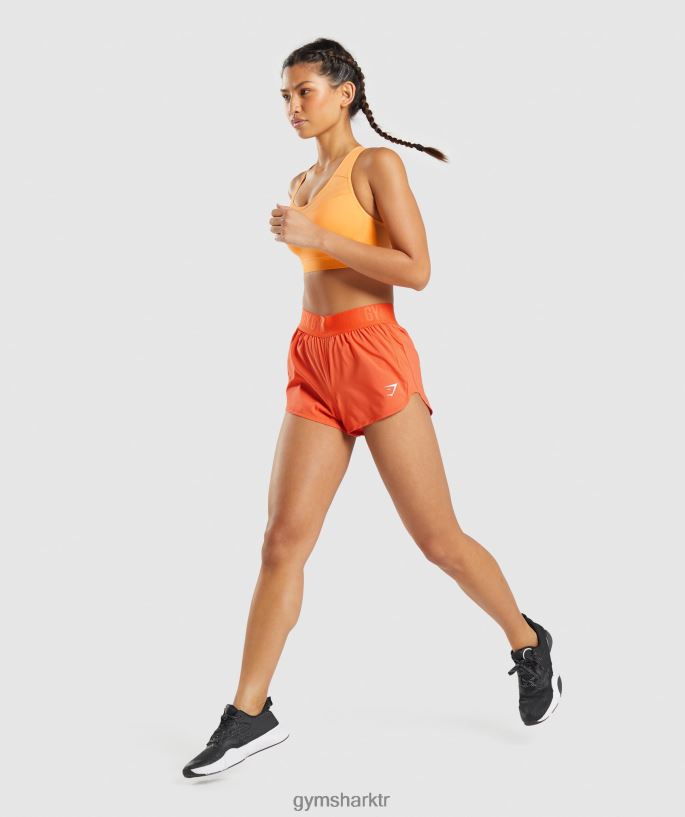 eğitim bol kesim şort 8H4J0280 Gymshark Giyim kadınlar papaya portakalı
