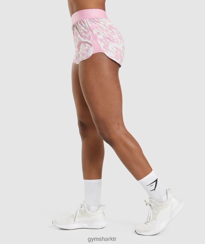 eğitim bol kesim şort 8H4J0289 Gymshark Giyim kadınlar pembe baskı