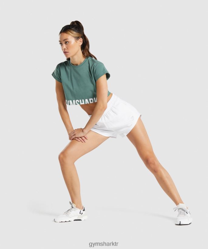 eğitim eşofman şortu 8H4J0218 Gymshark Giyim kadınlar beyaz