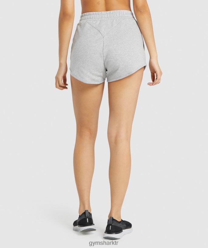 eğitim eşofman şortu 8H4J0294 Gymshark Giyim kadınlar açık gri marn
