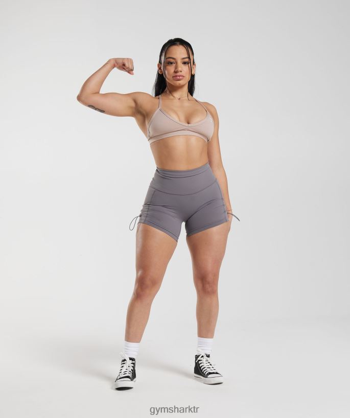 eski dantelli dar şort 8H4J02108 Gymshark Giyim kadınlar titanyum grisi