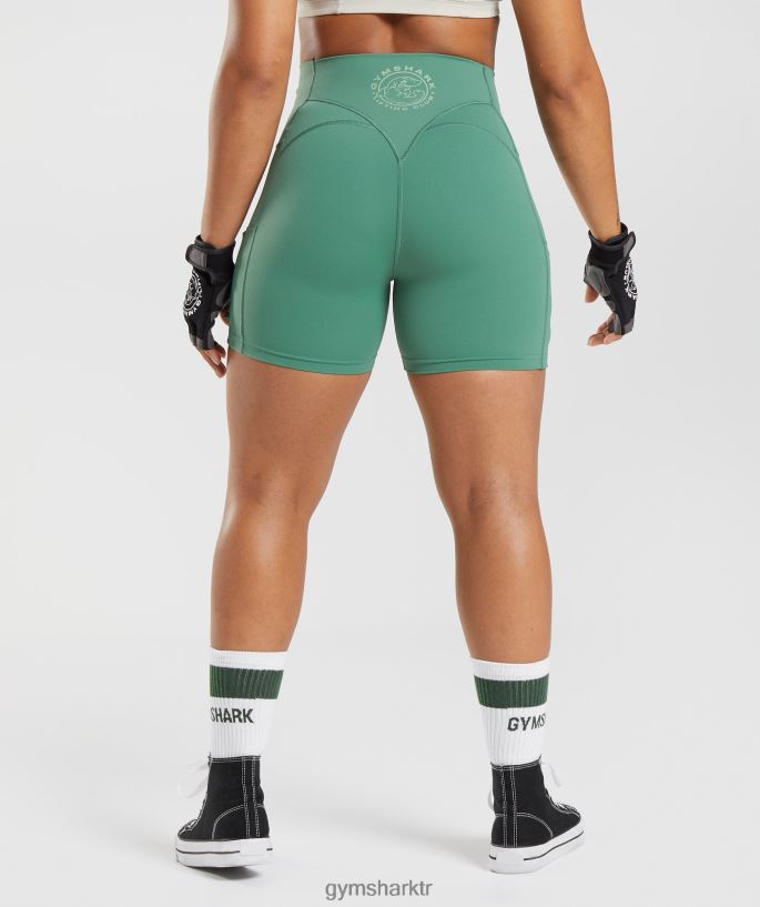 eski dantelli dar şort 8H4J0268 Gymshark Giyim kadınlar Hoya yeşili