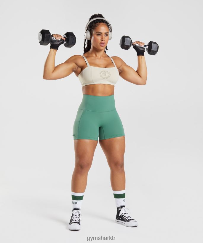 eski dantelli dar şort 8H4J0268 Gymshark Giyim kadınlar Hoya yeşili