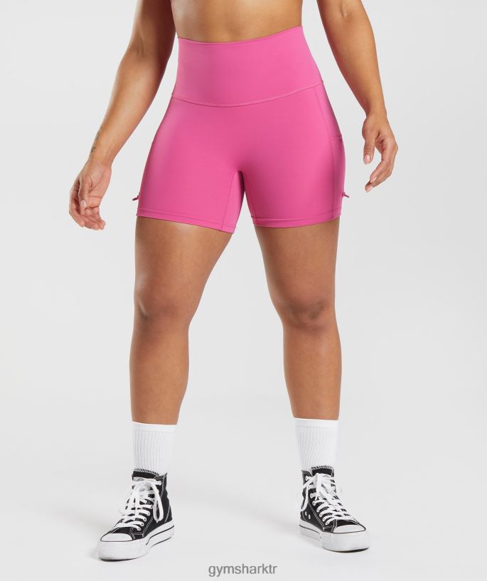 eski dantelli dar şort 8H4J0298 Gymshark Giyim kadınlar derin pembe
