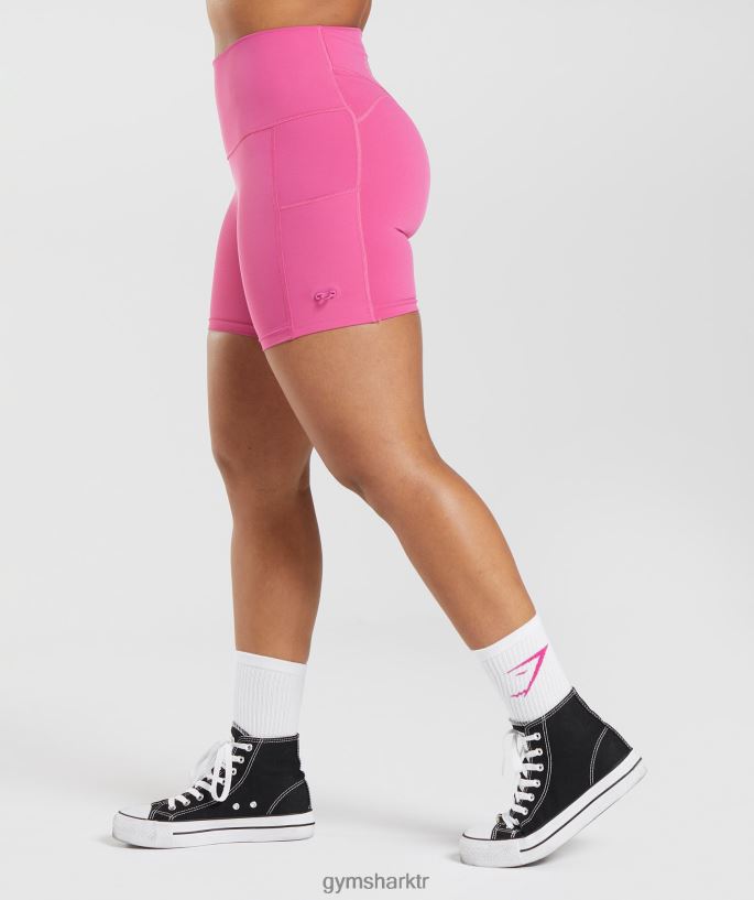 eski dantelli dar şort 8H4J0298 Gymshark Giyim kadınlar derin pembe