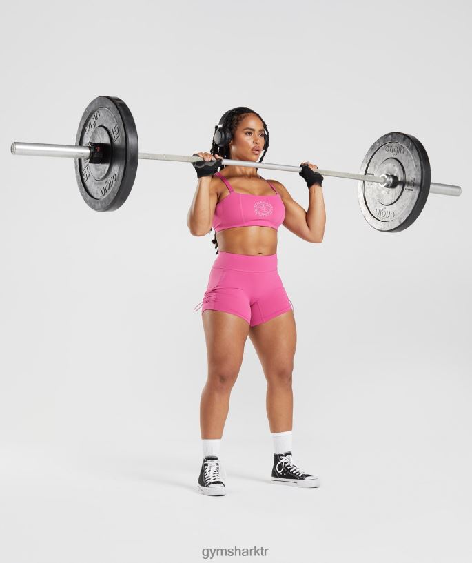 eski dantelli dar şort 8H4J0298 Gymshark Giyim kadınlar derin pembe