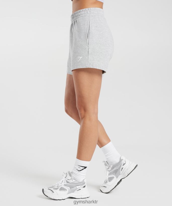 güçlü şeftali şortu 8H4J0230 Gymshark Giyim kadınlar açık gri marn