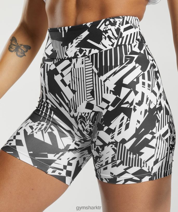 gs power orijinal dar şort 8H4J0292 Gymshark Giyim kadınlar siyah baskı