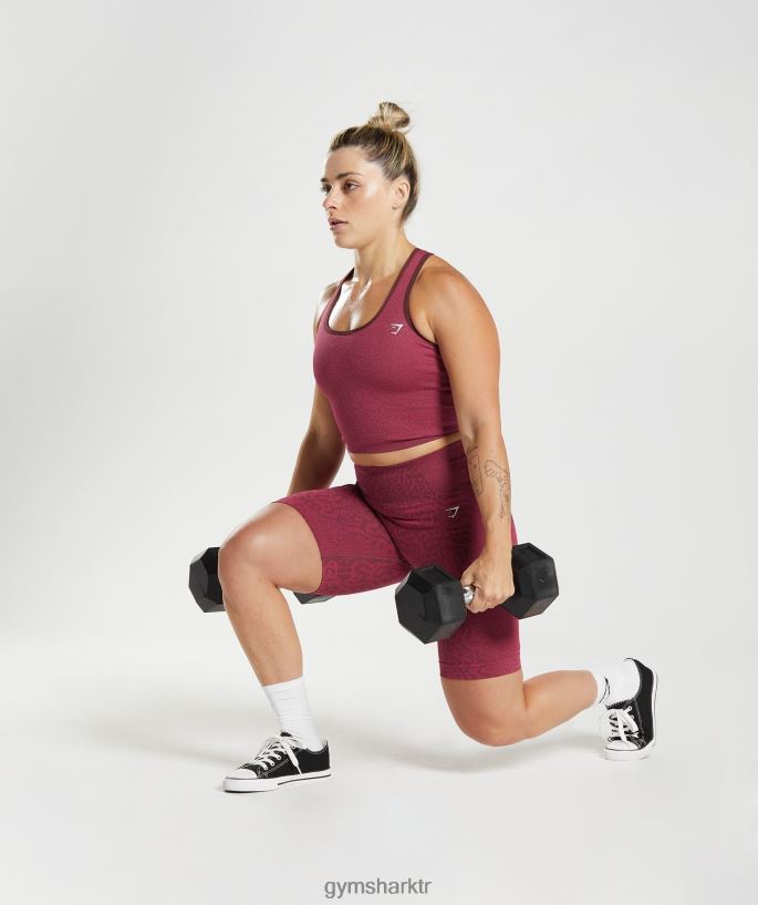 hayvan dikişsiz bisiklet şortu adapte 8H4J0283 Gymshark Giyim kadınlar resif | kiraz kahvesi