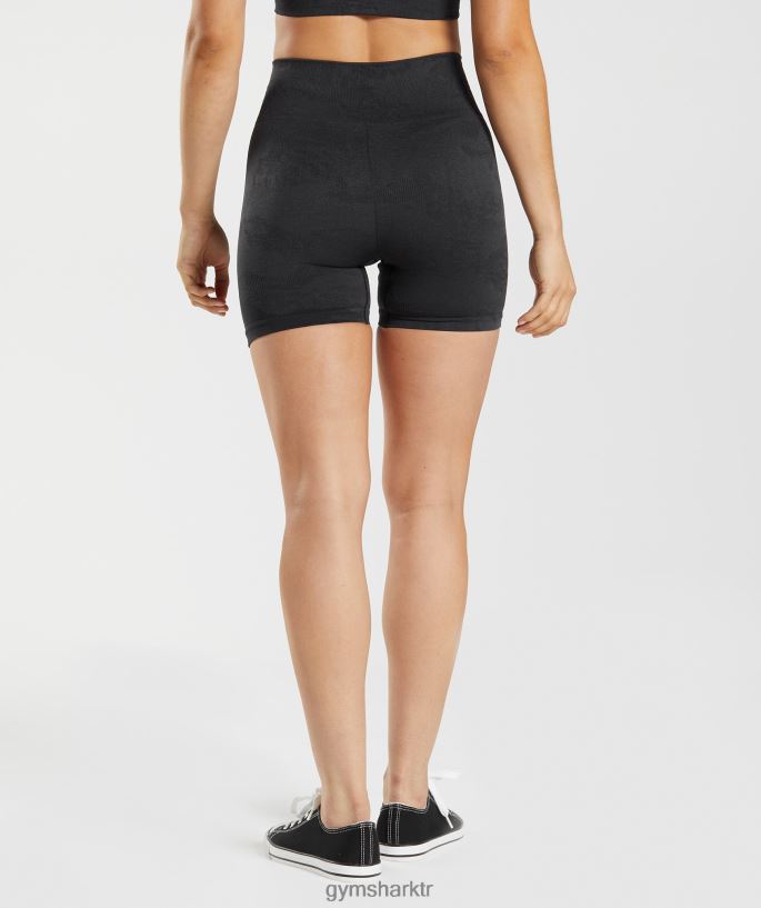 kamuflaj dikişsiz şortu uyarla 8H4J024 Gymshark Giyim kadınlar lav | siyah/oniks grisi
