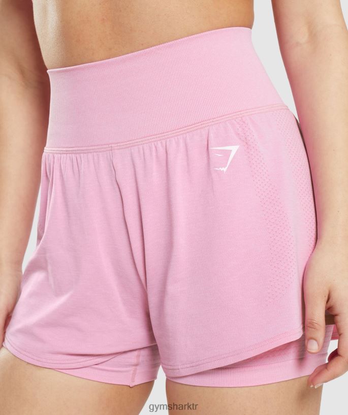 vital dikişsiz 2.0 2\'si 1 arada şort 8H4J0271 Gymshark Giyim kadınlar şerbet pembe marn