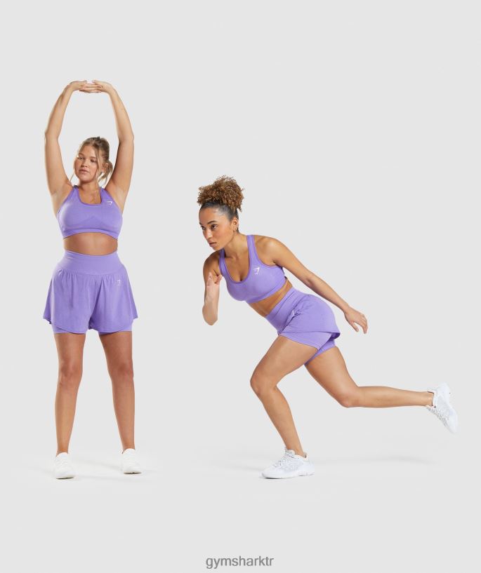 vital dikişsiz 2.0 2\'si 1 arada şort 8H4J0279 Gymshark Giyim kadınlar parlak mor marn