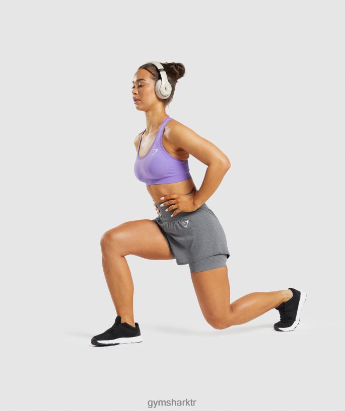 vital dikişsiz 2.0 2\'si 1 arada şort 8H4J0297 Gymshark Giyim kadınlar dumanlı gri marn