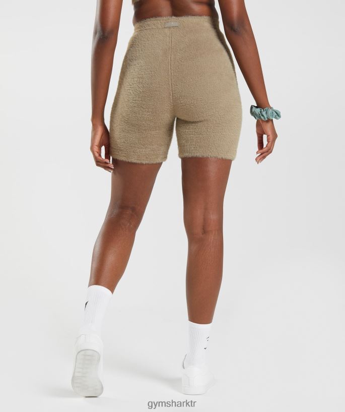 whitney kirpik örgü şort 8H4J02101 Gymshark Giyim kadınlar çimento kahvesi