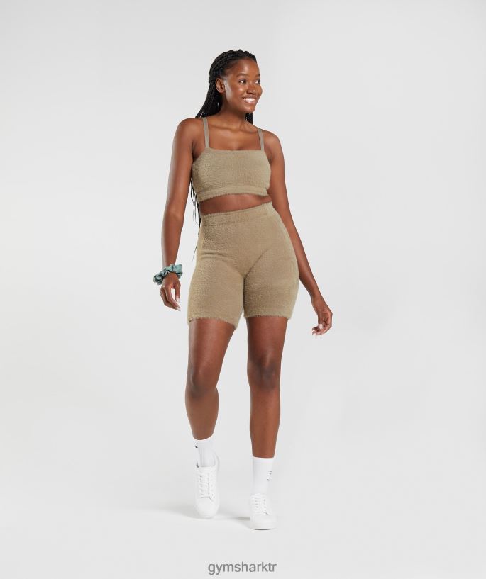 whitney kirpik örgü şort 8H4J02101 Gymshark Giyim kadınlar çimento kahvesi