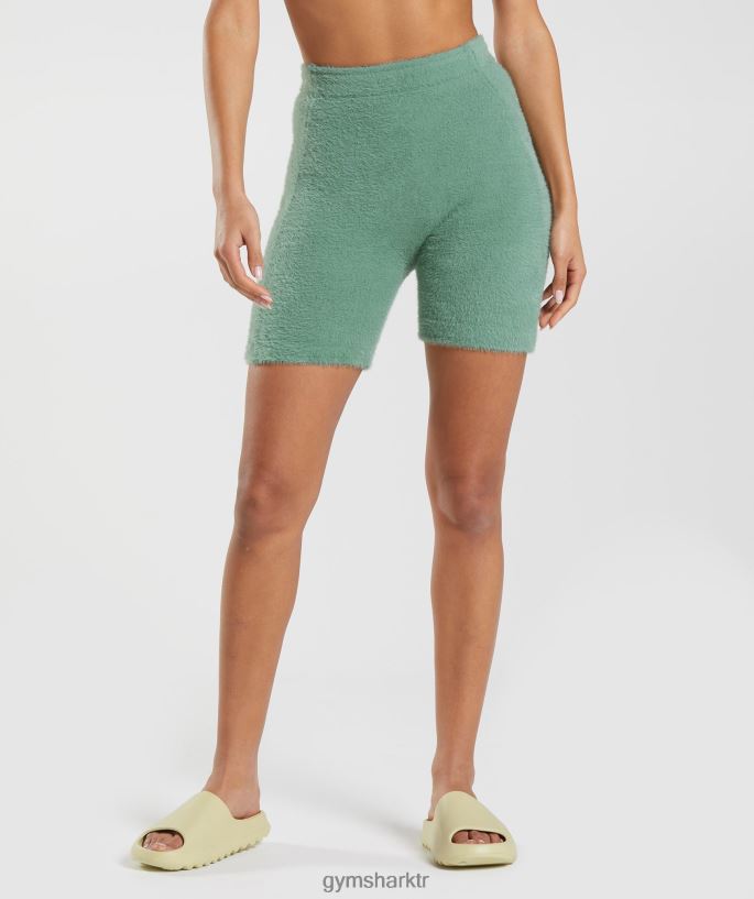 whitney kirpik örgü şort 8H4J0275 Gymshark Giyim kadınlar Yaprak yeşili