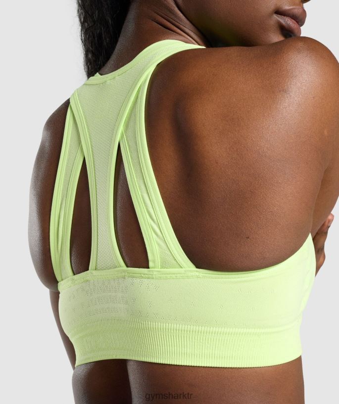 apeks dikişsiz spor sutyeni 8H4J02230 Gymshark Giyim kadınlar yeşil/açık yeşil