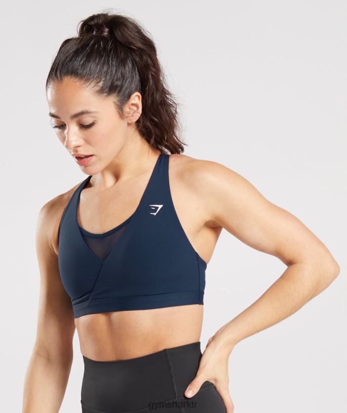 çapraz spor sutyeni 8H4J02155 Gymshark Giyim kadınlar Donanma