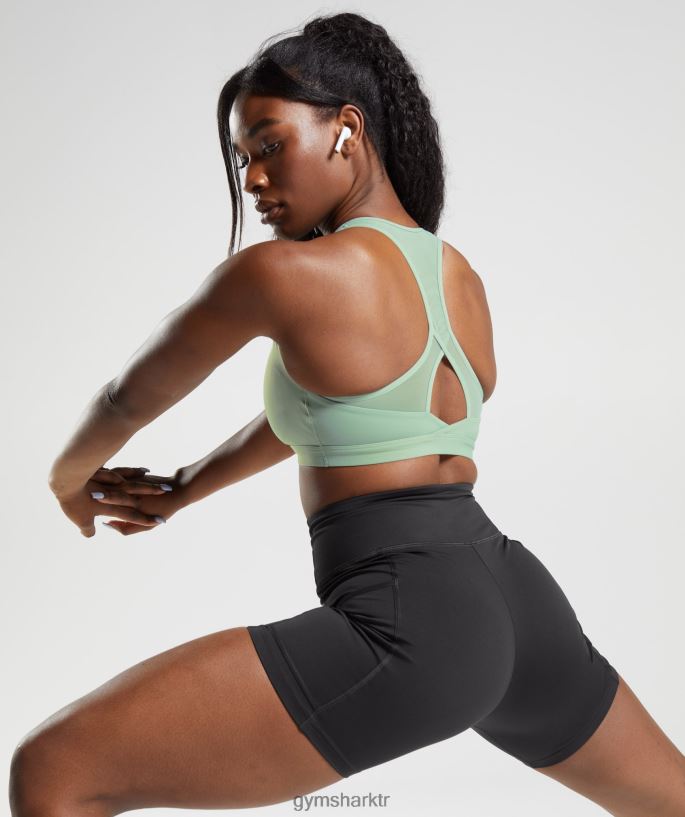 çapraz spor sutyeni 8H4J02162 Gymshark Giyim kadınlar çöl adaçayı yeşili