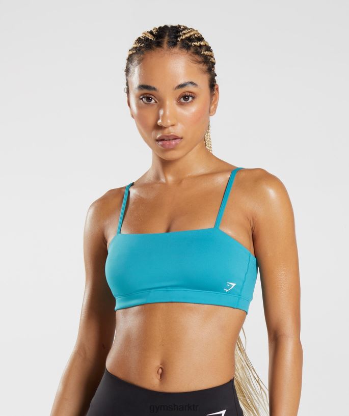 bandeau spor sutyeni 8H4J02114 Gymshark Giyim kadınlar kuyruklu yıldız mavisi