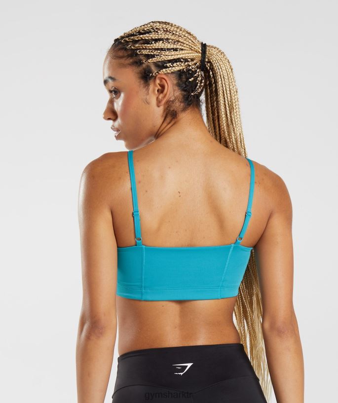 bandeau spor sutyeni 8H4J02114 Gymshark Giyim kadınlar kuyruklu yıldız mavisi