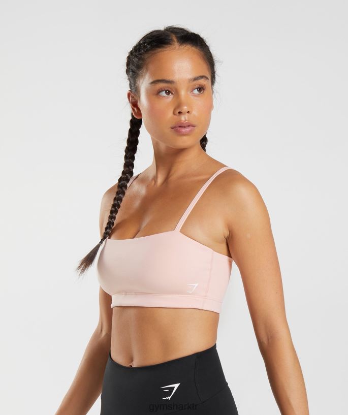 bandeau spor sutyeni 8H4J02215 Gymshark Giyim kadınlar puslu pembe