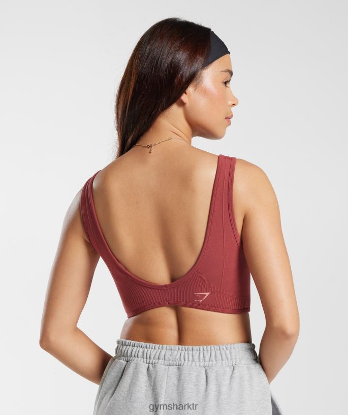 dinlenme günü dikişsiz bralet 8H4J02171 Gymshark Giyim kadınlar nar kırmızısı